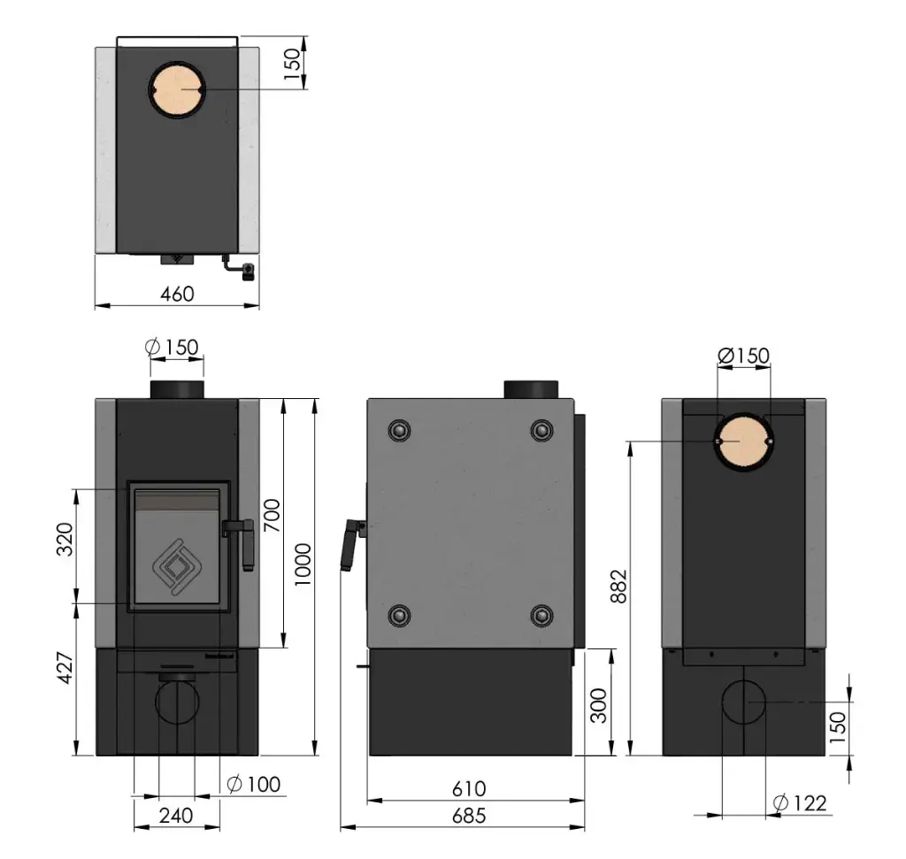  Leenders - Boxer Plus Mkll coprs noir 3630, réfractaires latérales 