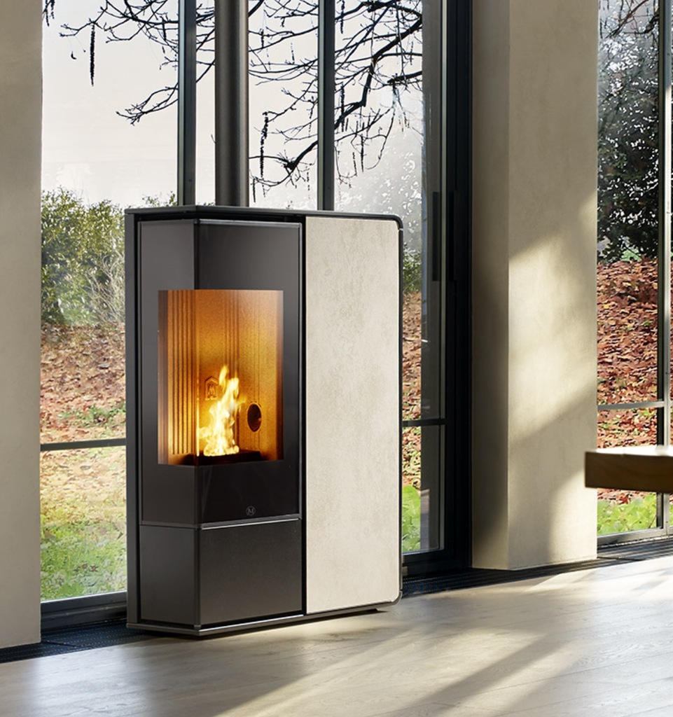 JOLLY MEC - IDEA ANGOLO 9kw UP profil noir facade verre noir strié