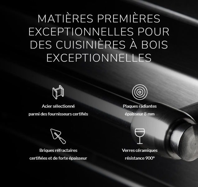 Rizzoli Cuisinière à bois avec four Serie S 90 noire