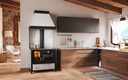 Rizzoli Cuisinière à bois avec four Serie N 94 country faïence bordeaux