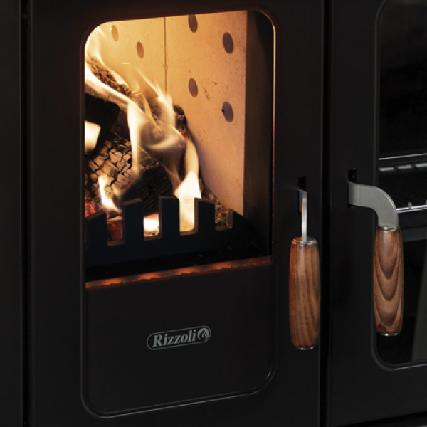 Rizzoli Cuisinière à bois avec four Serie N 94 country faïence bordeaux