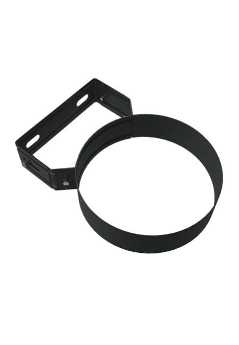 Regelbaar muurbeugel 50-80mm diam 150 sw inox zwart