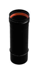 Element droit 25 cm diam 80 SW noir