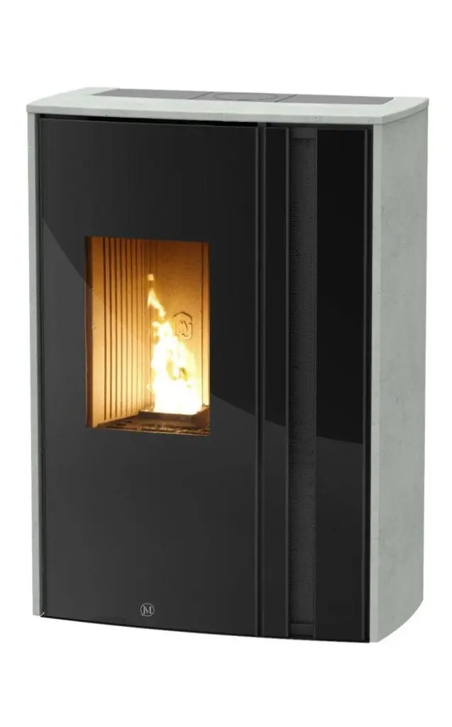 JM MELTEMI noir 12kw concentrique - sortie supérieure pierre olaire