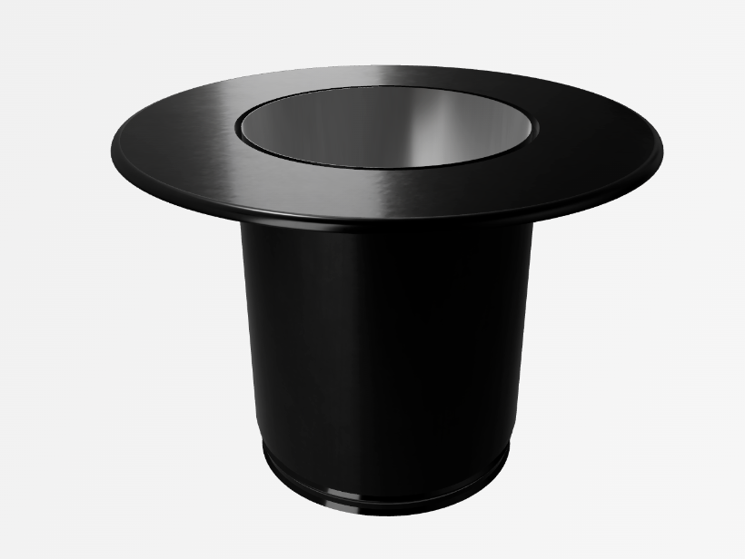 Raccord telescopique noir 180mm dw avec rosace diam 330 bois