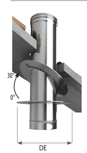 Rosace plate réglable 0 - 30 ° diam 100-150 inox DW
