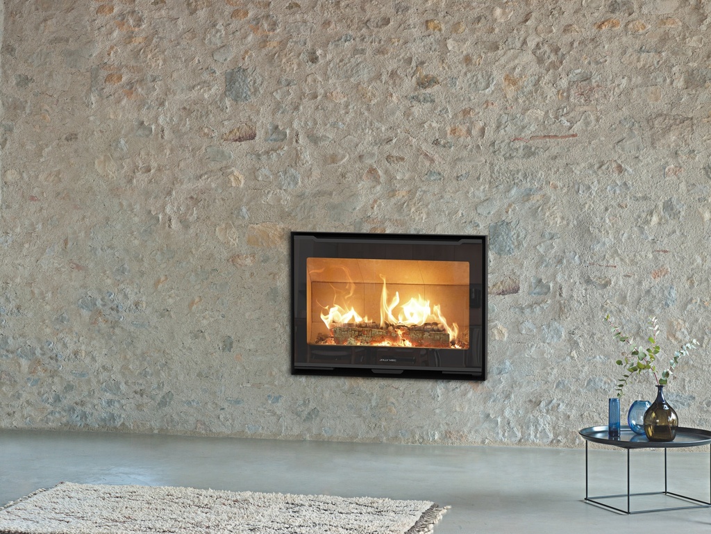 Jolly Mec - Profil métallique noir pour finition contour foyer (finition à l'intérieur)