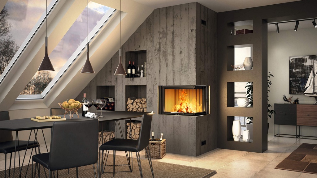 SPARTHERM - Varia 2Rh-57 2020, RLA, D=200mm, chamotte noir, cadre massif à 6 côtés