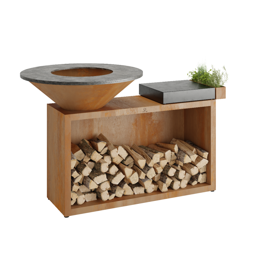 OFYR - Plancha Island Corten 100 Céramique Gris Anthracite    