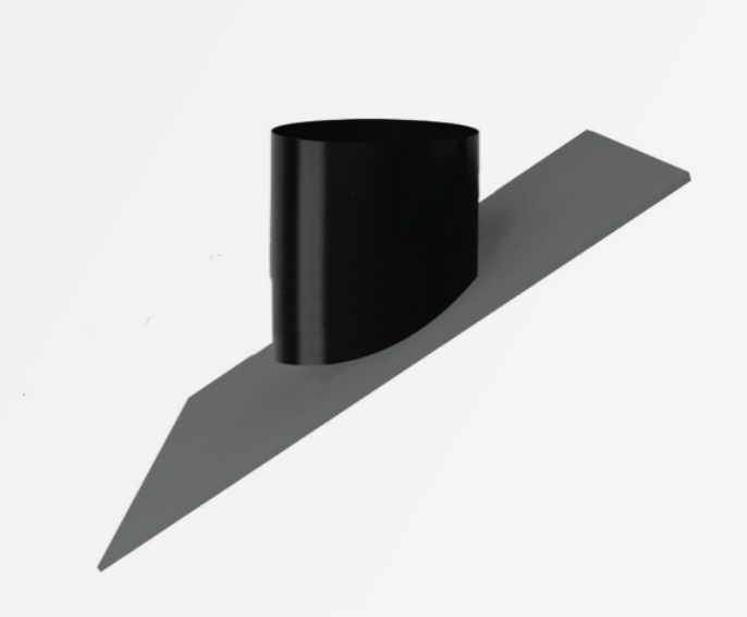 Solin toit en pente 30°/45° avec collet en plomb 1000x700 diam 230 SW inox noir 