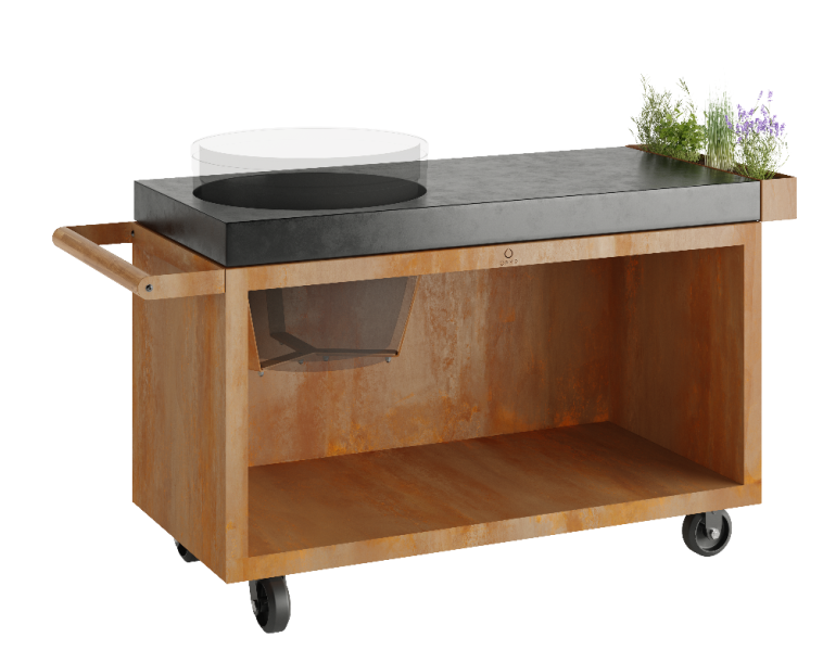 OFYR- Kamado Table Corten 135 PRO Béton BGE