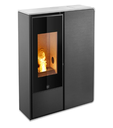Jolly Mec - IDEA 2 Frontale - Profil blanc crème - Panneau frontal Verre noir strié - 9 kw  
