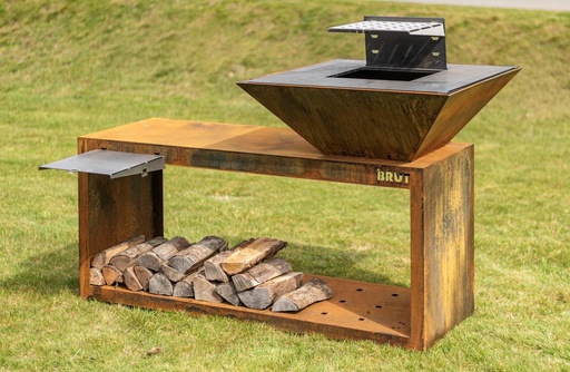 [PLANCHA COMBI M] BRUT PLANCHA C - TABLE en acier corten : PB150