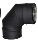 [852508] COUDE 87° INOX/G. NOIR PELLETS Ø80/125