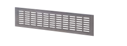 [GRI/CAPPA/1N] Grille d'évacuation hotte en aluminium couleur tourterelle métallisée 40x10cm