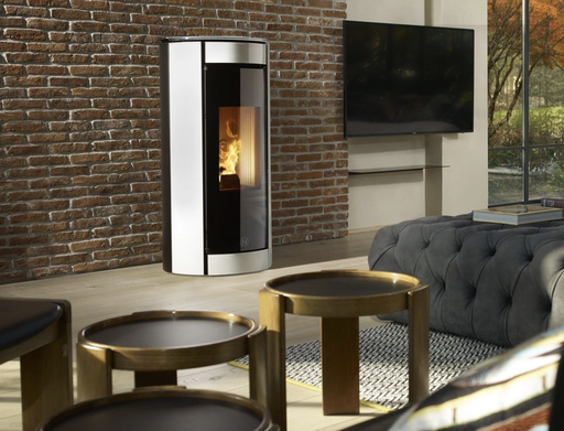 [BOTERO2/1/8KW/UP/1] Jolly Mec Botero 2.0 8kw UP blanc - sortie fumée supérieure simple paroi