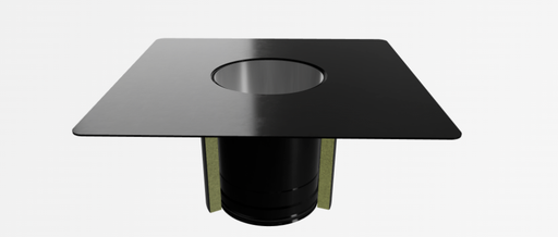 [3082394 -> Ancien 3082345] Piq Telescopische muurdoorvoer geïsoleerd zwart 150mm met rozet 400x400