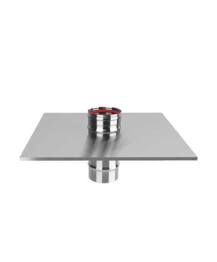 [4015312] Plaque de finition d100mm inox L = 480x480 + raccord femelle