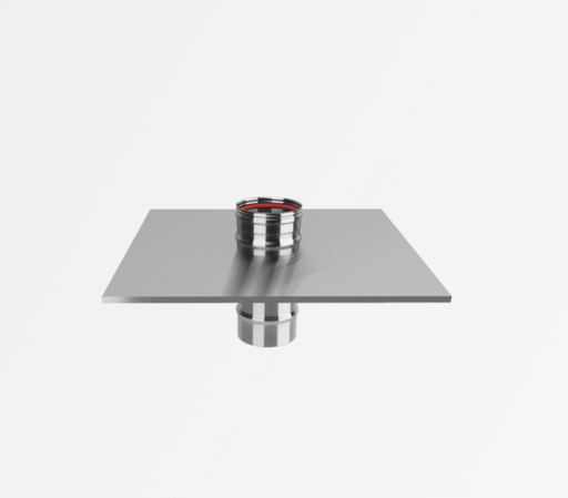 [4015317] Plaque de finition Ø150mm inox L = 480x480 + raccord femelle