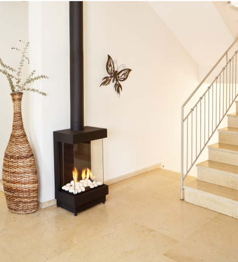 [EU40TSSAR1RN-MONS] ORTAL Poêle à gaz Stand Alone clear 40 - 3 sides glass - NG - OUTLET MONS