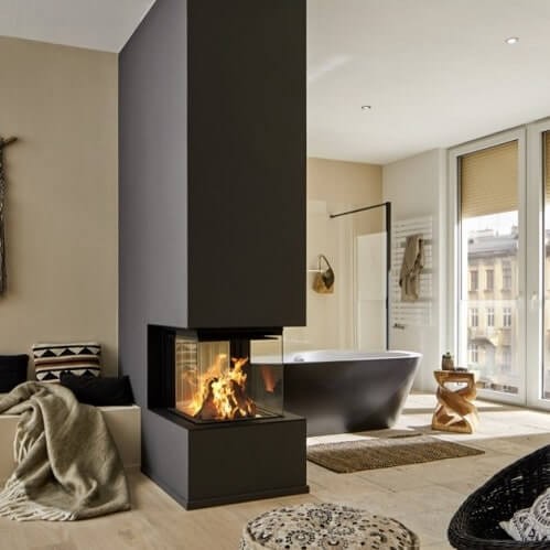 [65163] SPARTHERM - Premium A-U-50h, D=250, chamotte noir, cadre massif à 8 côtés