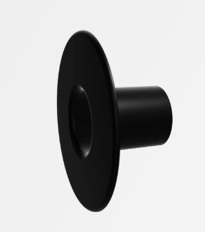 [3042508] Raccord traversant mur avec rosace noir ronde diam 80