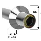 [3055755N] Rozet konisch diam 100 DW inox zwart