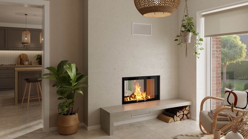 [65603] SPARTHERM - Varia FD-87h-4S, D=200, ch. noir, cadre massif à 4 côtés