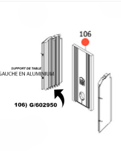 [G/602950] Jolly Mec Porte plaque gauche aluminium