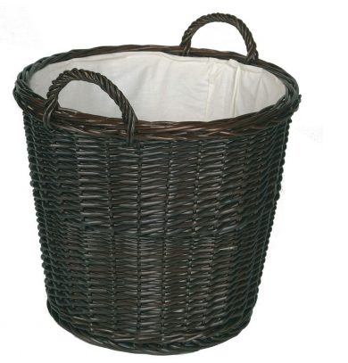 [21.02.609] Panier en osier rond noir