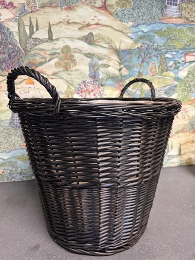 [21.02.609] Panier en osier rond noir