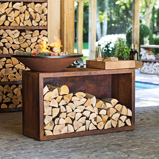 [OI-100-TW] OFYR - Plancha Island Corten 100 Bois de teck