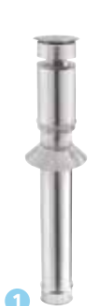 [854408]  Terminal vertical NOIR MAT 1000mm livré avec larmier soudé : 854408