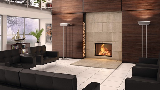 [65749] Spartherm - Varia 1V-100h-RLA 2.0, D=250mm, chamotte noir, cadre massif à 4 côtés