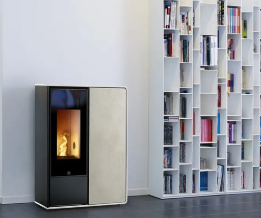 [IDEA2FS/1/9KW/N3] Idea2 Frontale 9kW avec sortie de fumées postérieure. Habillage avec profil Noir et frontale verre Noir strié