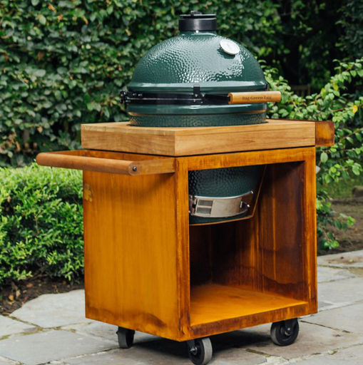 [O-K-T-65-PRO-TW-BGE] OFYR- Kamado Table Corten 65 PRO Bois de teck BGE