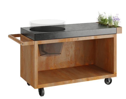 [O-K-T-135-PRO-CC-BGE] OFYR- Kamado Table Corten 135 PRO Béton BGE