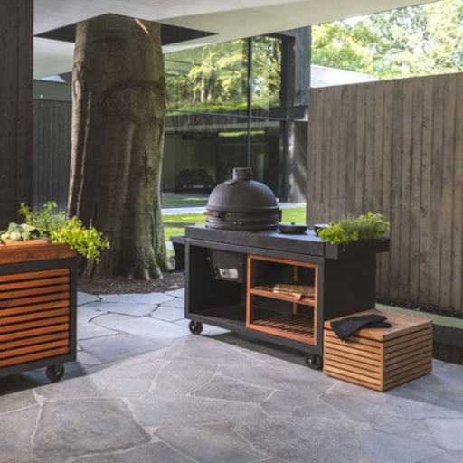 [O-K-T-B-135-PRO-CC-TB] OFYR- Kamado Table Black 135 PRO Béton The Bastard