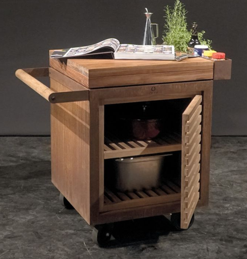 [OSI-PRO-D-TW-S] OFYR Storage Insert PRO avec 1 porte Bois de teck Petit