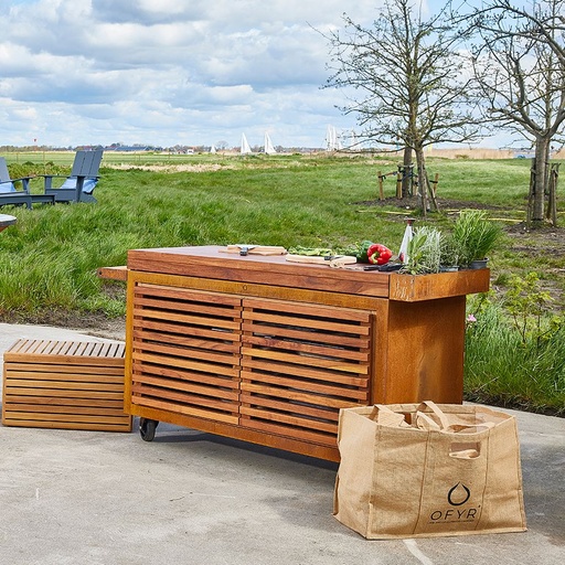 [OSI-PRO-D-TW-L] OFYR Storage Insert PRO avec 2 portes Bois de teck Grand