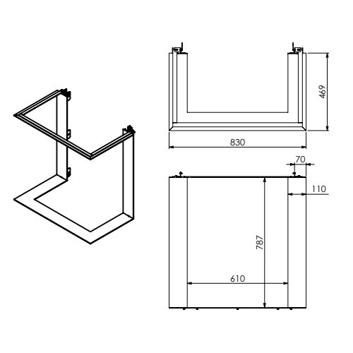 [72081] DRU - Cadre de finition 8S, L=110mm, taille 70mm, pour Maestro 60/3 Tall