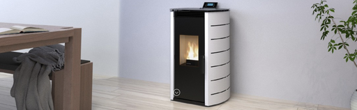 [PA1071X007 + CA01050182] Poêle à pellets Sabine blanc 8kw - Basic Line 