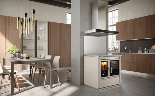[1S1090C5B] Rizzoli Cuisinière à bois avec four Serie S 90 noire